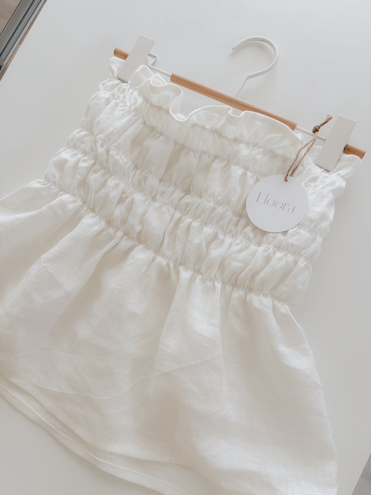 Leah top linen (white, gray)