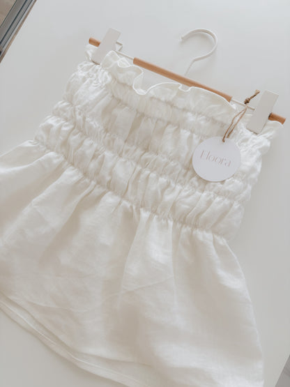 Leah top linen (white, gray)