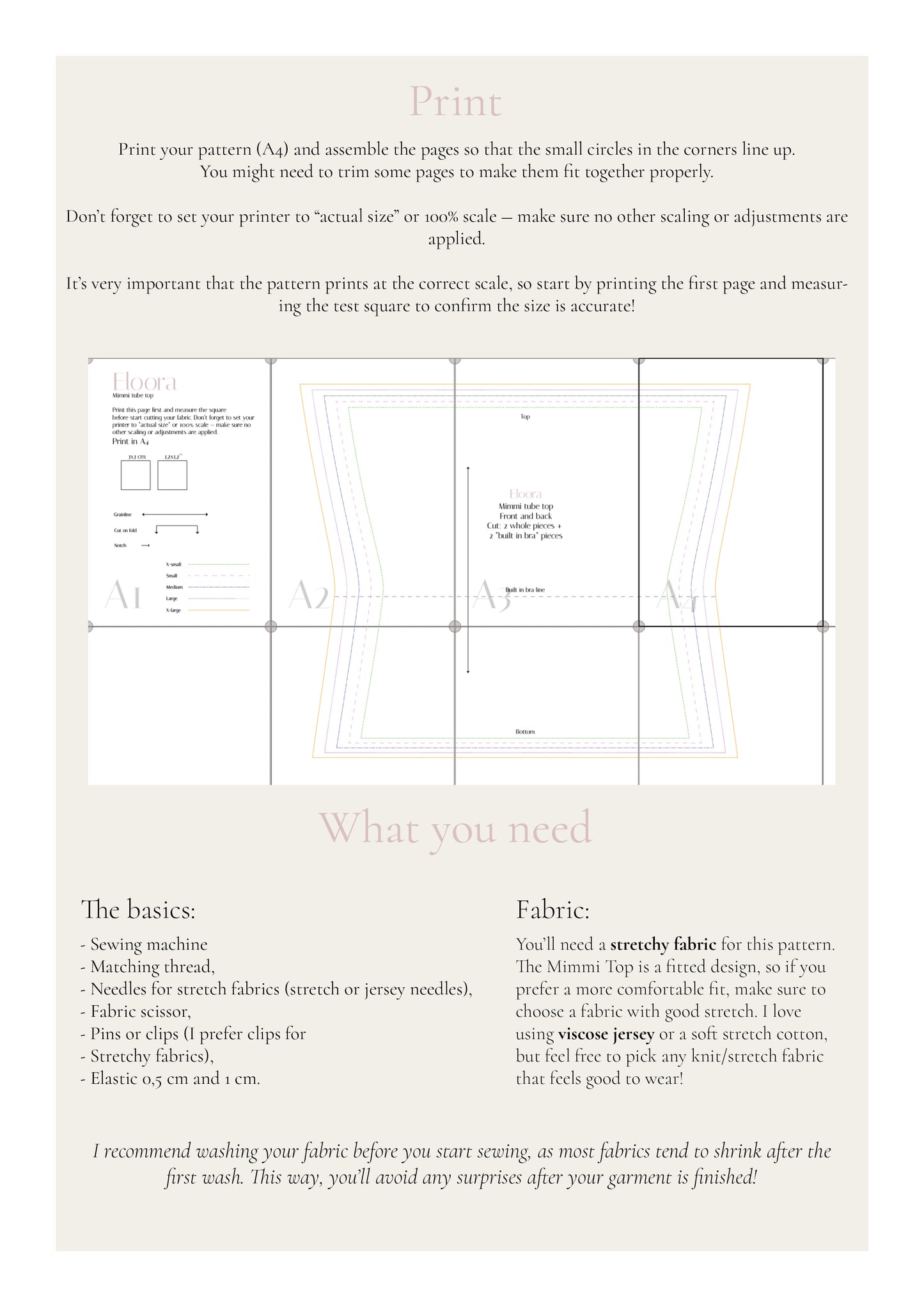 Mimmi tube top - digital sewing pattern