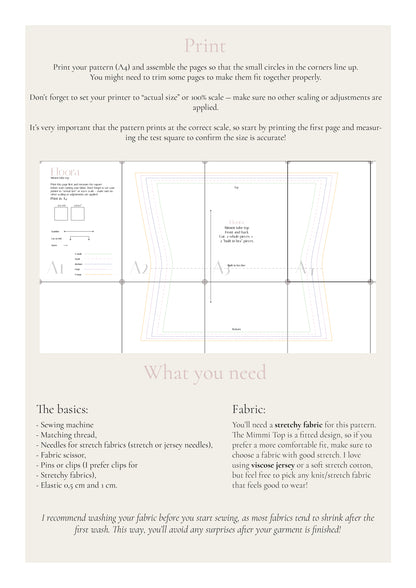 Mimmi tube top - digital sewing pattern